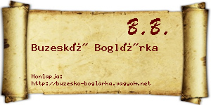 Buzeskó Boglárka névjegykártya